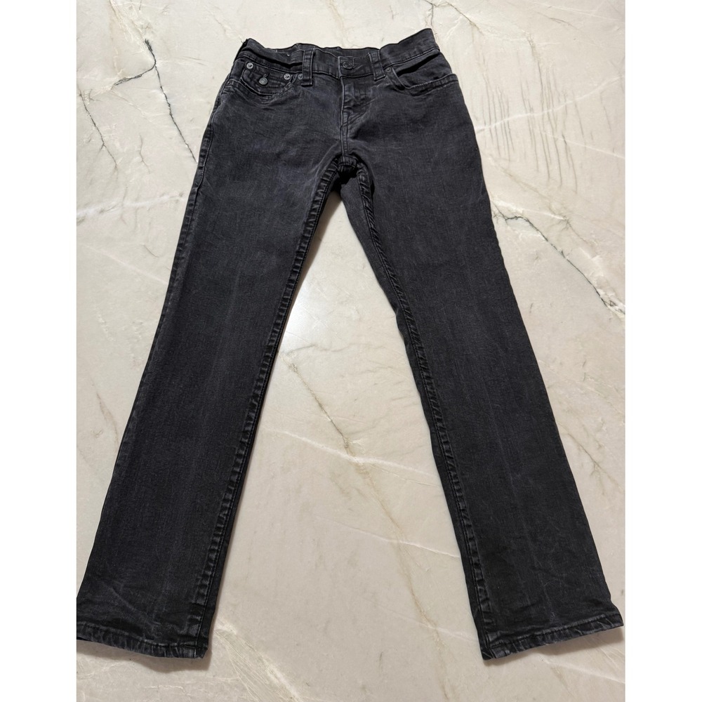 True Religion Ricky Relaxed Straight Black Jeans Mens 28x30 Horseshoe Pockets